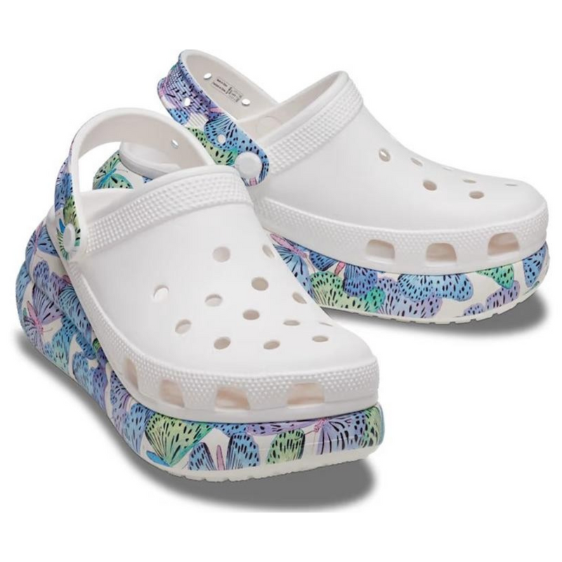 Crocs Classic Crush Butterfly Clog White Женские Сабо Крокс Классик Краш Батерфлай Белые 36 207521 фото спеши выбрать самые модные товары Crocs