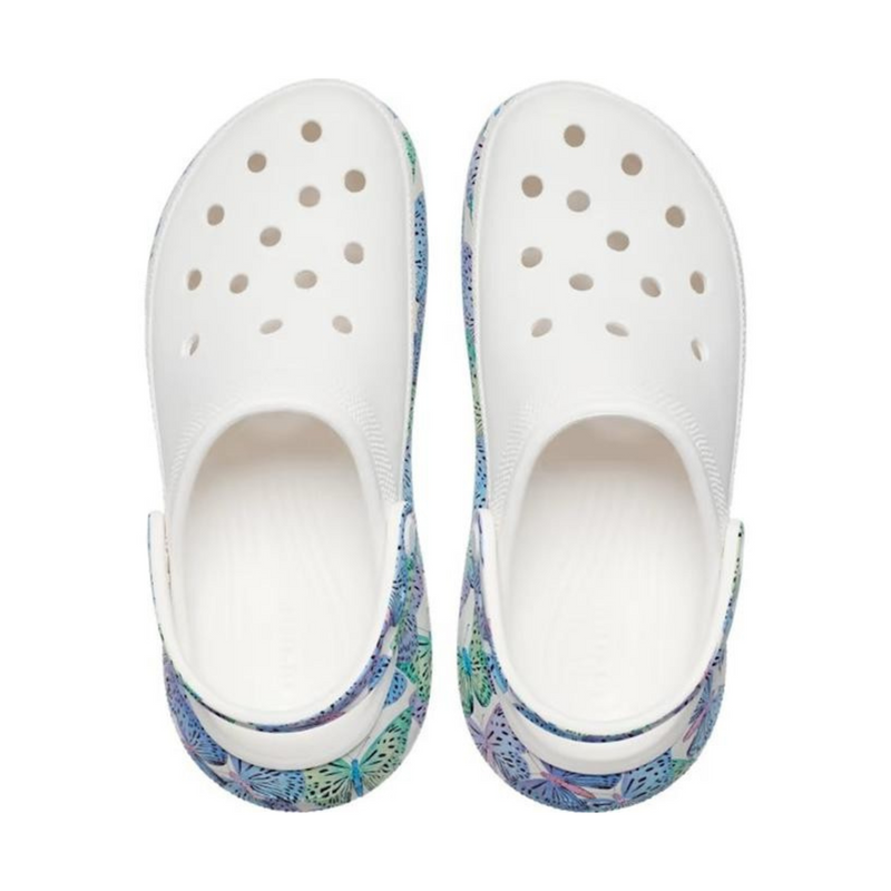 Crocs Classic Crush Butterfly Clog White Жіночі Сабо Крокс Класік Краш Батерфлай Білі 36 207521 фото поспішай обрати наймодніші товари Crocs