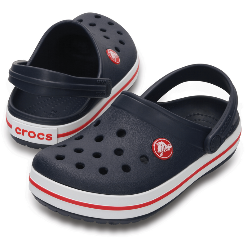 Crocs Kids’ Crocband Clog Navy / Red Дитячі Сабо Крокс Крокбенд Кідс 24 204537 фото поспішай обрати наймодніші товари Crocs