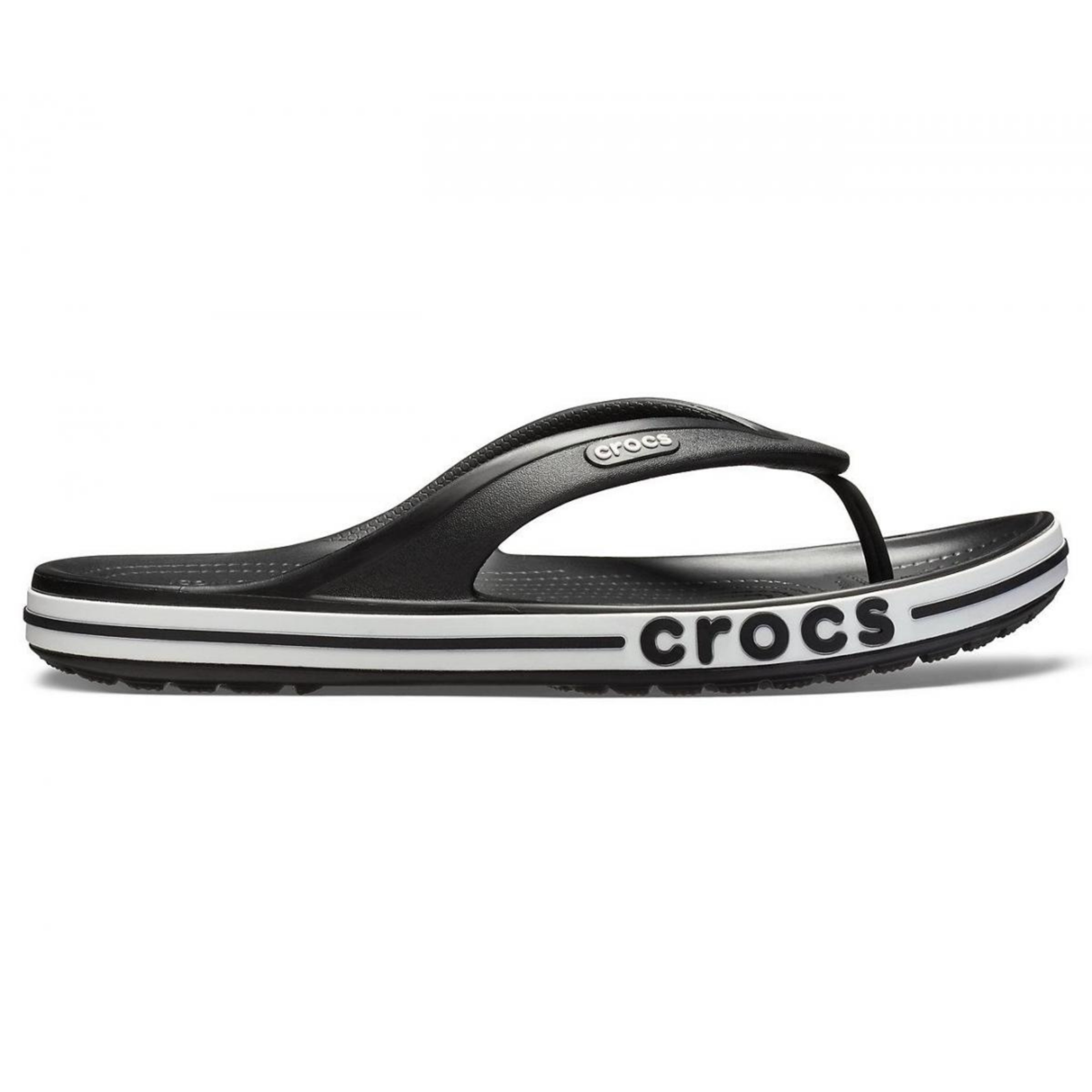 Crocs Bayaband Flip Black / White Мужские Женские Вьетнамки Крокс Баябенд Флип 43 205393 фото спеши выбрать самые модные товары Crocs