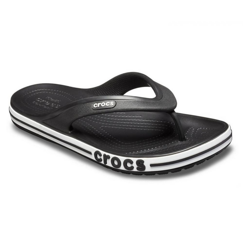 Crocs Bayaband Flip Black / White Мужские Женские Вьетнамки Крокс Баябенд Флип 43 205393 фото спеши выбрать самые модные товары Crocs