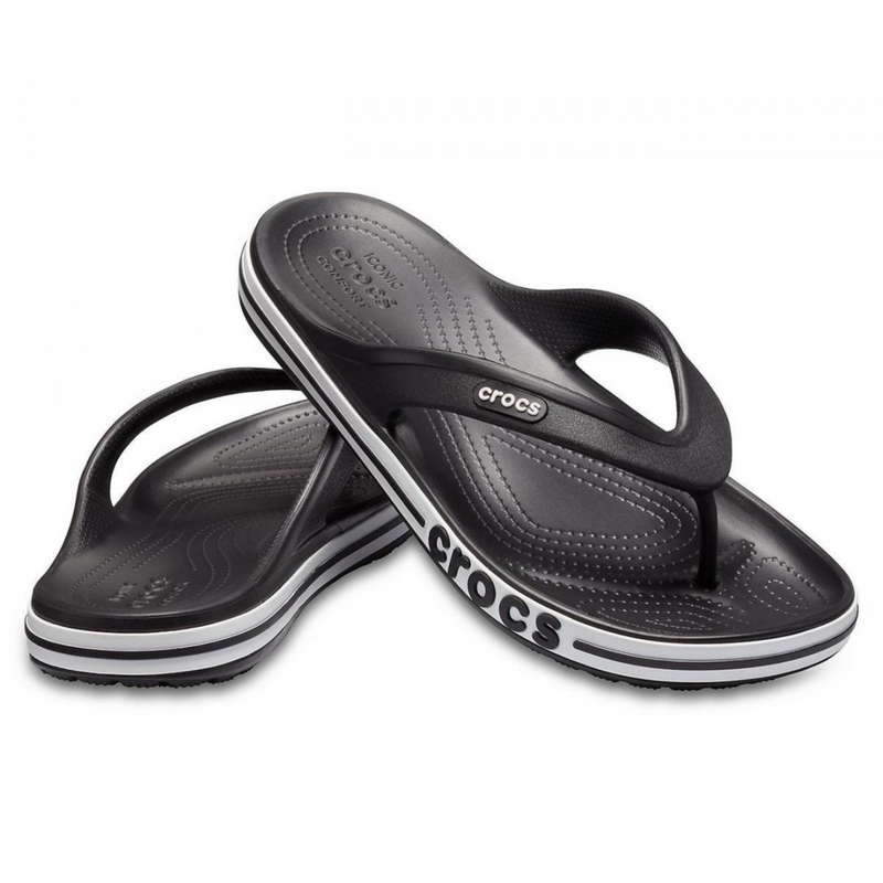 Crocs Bayaband Flip Black / White Чоловічі Жіночі В'єтнамки Крокс Баябенд Фліп 43 205393 фото поспішай обрати наймодніші товари Crocs