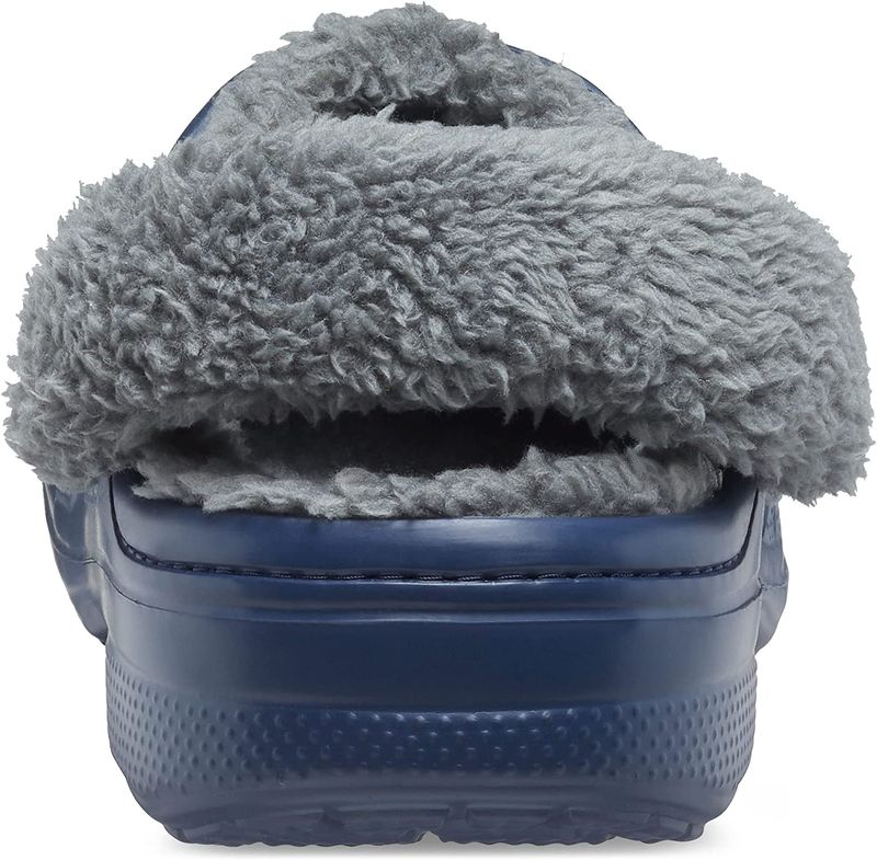 Crocs Baya Lined Fuzz-Strap Clog Navy / Bright Grey Мужские Женские Сабо Крокс Бая Фузз-Стреп 40/41 206633 фото спеши выбрать самые модные товары Crocs