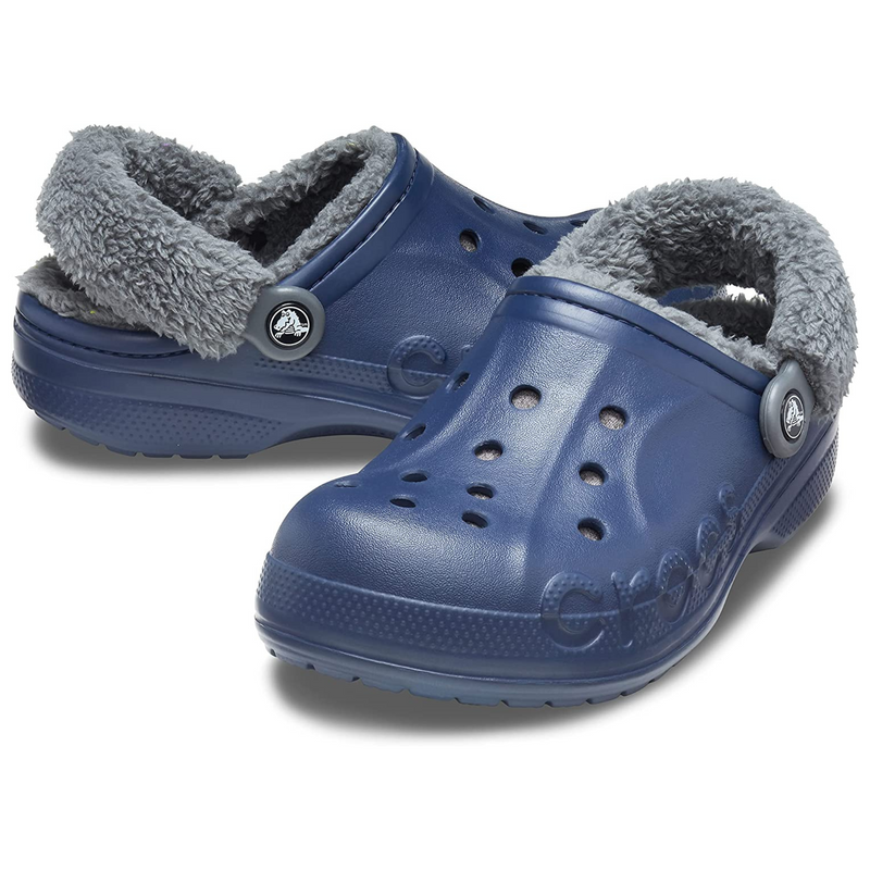 Crocs Baya Lined Fuzz-Strap Clog Navy / Bright Grey Чоловічі Жіночі Сабо Крокс Бая Фузз-Стреп 40/41 206633 фото поспішай обрати наймодніші товари Crocs