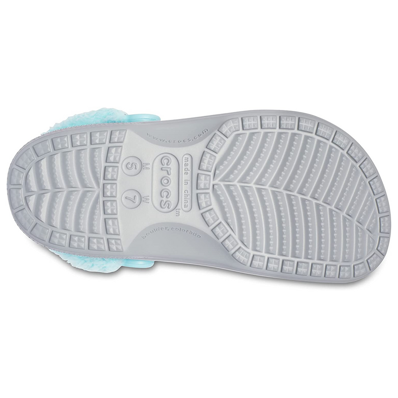 Crocs Baya Lined Fuzz-Strap Clog Bright Grey / Ice Blue Женские Сабо Крокс Бая Фузз-Стреп 38 206633 фото спеши выбрать самые модные товары Crocs