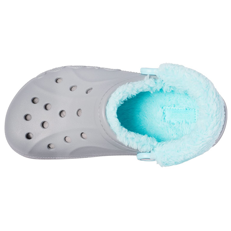 Crocs Baya Lined Fuzz-Strap Clog Bright Grey / Ice Blue Женские Сабо Крокс Бая Фузз-Стреп 36 206633 фото спеши выбрать самые модные товары Crocs