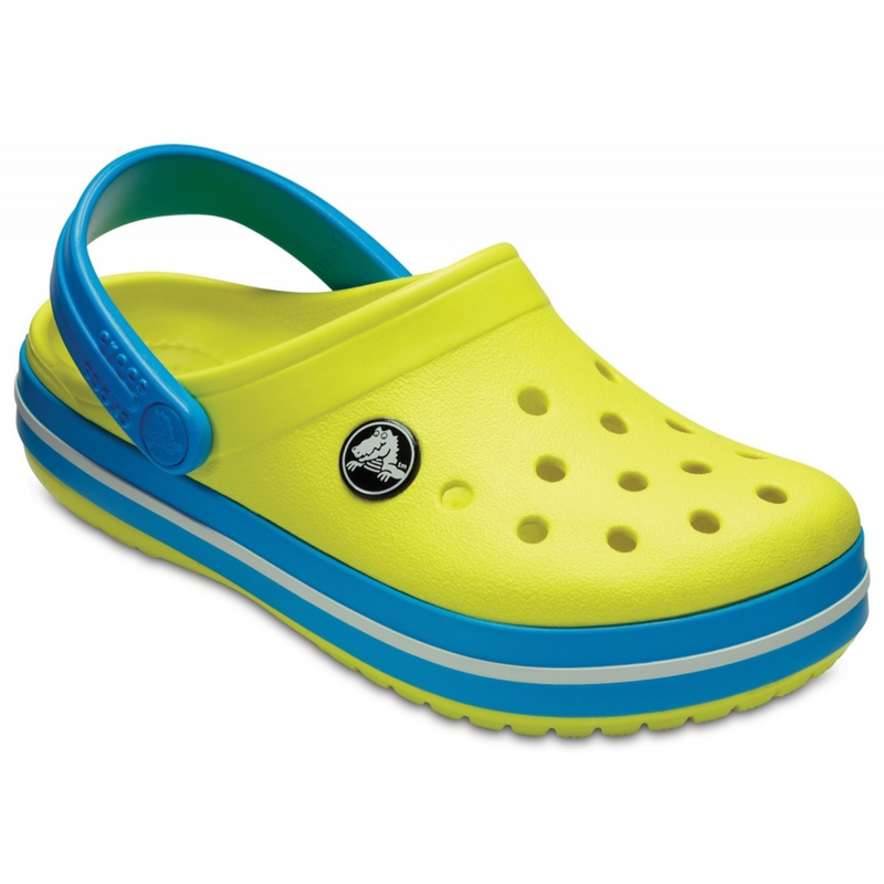 Crocs Kids’ Crocband Clog Tennis Ball Green / Ocean Детские Сабо Крокс Крокбенд Кидс 24 204537 фото спеши выбрать самые модные товары Crocs