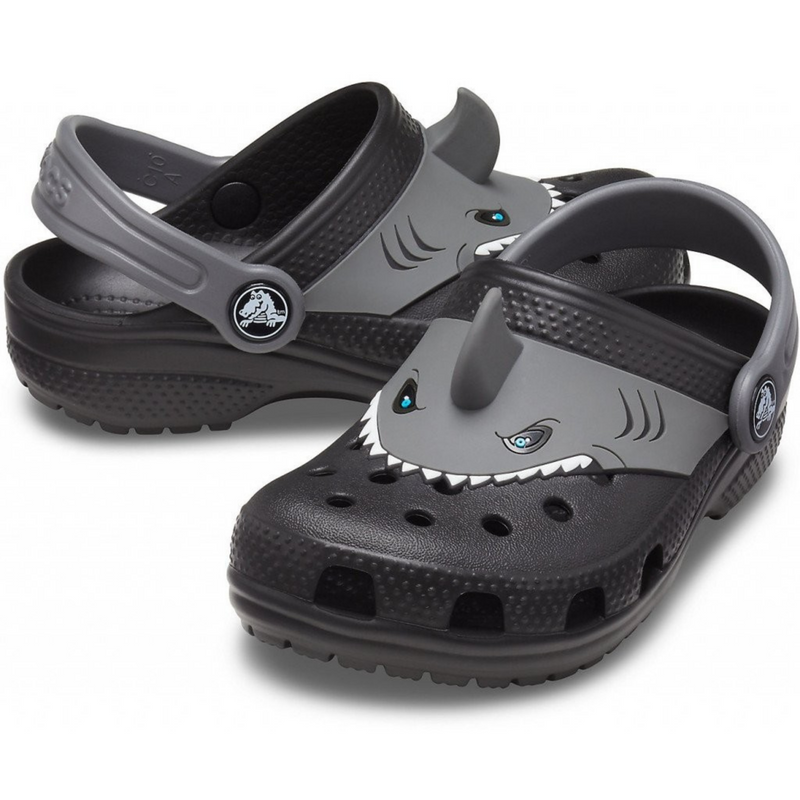 Crocs Kids Fun Lab Classic Clog I AM Shark Clog Black Детские Сабо Крокс Классик Кидс Фан Лаб 24 207072 фото спеши выбрать самые модные товары Crocs