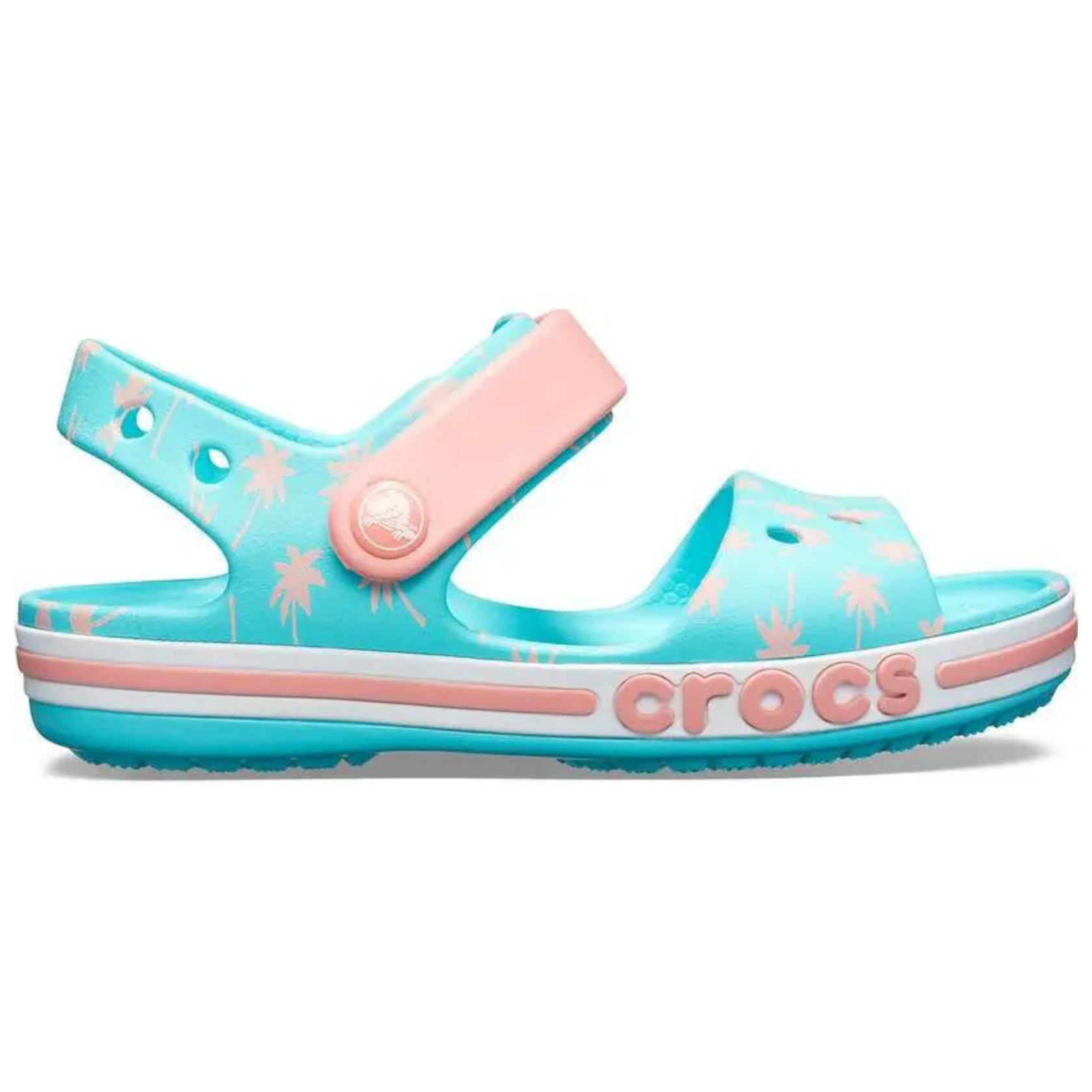 Crocs Kids’ Bayaband Sandal Pool Blue & Peach Дитячі Сандалі Крокс Баябенд Кідс 25 205400 фото поспішай обрати наймодніші товари Crocs